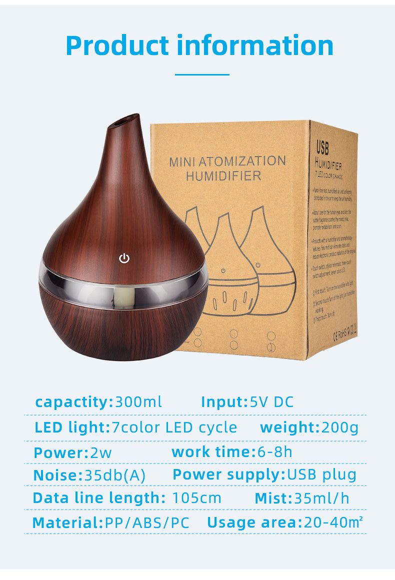 Humidifier & Diffuser Essential Oil Diffuser Wood Grain